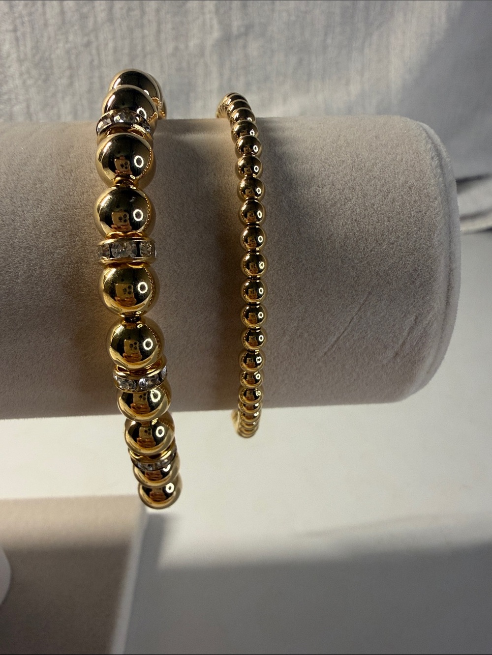 Gold Beaded Stackable Bracelets - Women Jewelry